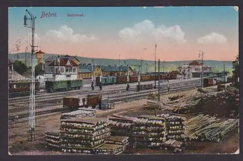 Ansichtskarte Bebra Hessen Bahnhof Feldpost 14.08.1916