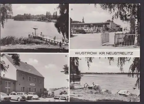 Ansichtskarte Wustrow Kr. Neustrelitz Mecklenburg Vorpommern Freibad Plätlinsee