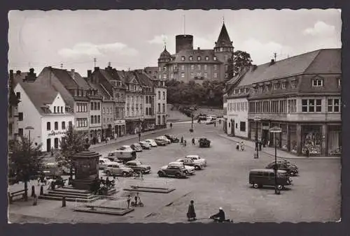 Ansichtskarte Mayen Eifel Rheinland Pfalz Markt Genovevaburg Oldtimer n. Hamburg
