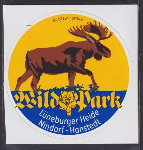 Aufkleber Wildpark Lüneburger Heide Nindorf Hanstedt Niedersachsen