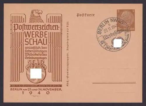 Deutsches Reich Privatganzsache Philatelie Postwertzeichen Werbeschau 7 jährige
