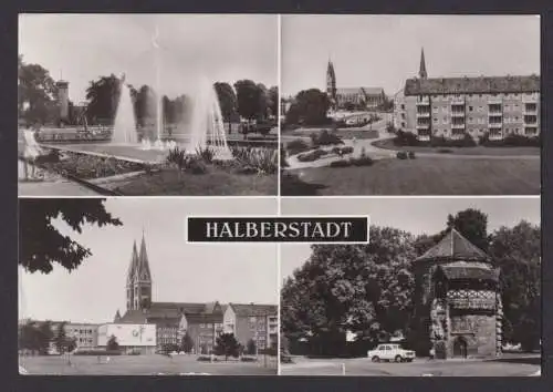 Ansichtskarte Halberstadt Sachsen Anhalt Springbrunnen am Breiten Weg Wassertor
