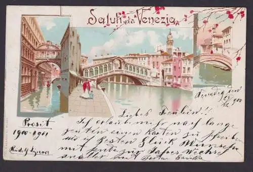 Ansichtskarte Venezia Venedig Italien Künstlerkarte Litho n. Wien
