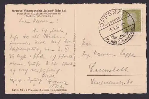 Oppenau Renchtal Baden Württemberg Deutsches Reich Ansichtskarte Erholung SST