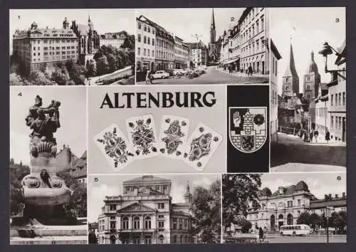 Ansichtskarte Altenburg Thüringen Rote Spitzen Skatbrunnen Schloss Markt
