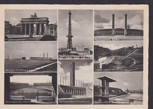 Ansichtskarte Berlin Reichssportfeld Brandenburger Toer Glockenturm Dietrich