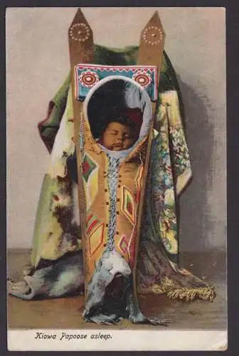 Ansichtskarte Schlafendes Kiowa Indianer Baby
