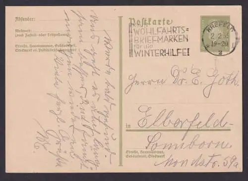 Krefeld NRW Deutsches Reich Karte SST Kauft Wohlfahrtsbriefmarken für die