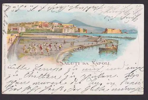 Litho Ansichtskarte Napoli NeapelItalien n. Capri Insel