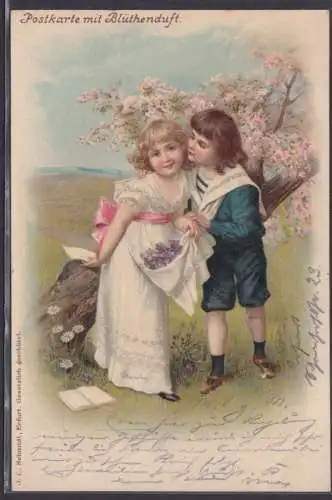 Duftkarte Ansichtskarte Postkarte mit Blütenduft Kinder Verlag J. C. Schmidt
