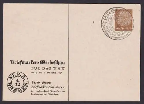 Deutsches Reich Privatganzsache Philatelie Briefmarken Werbeschau für das WHW