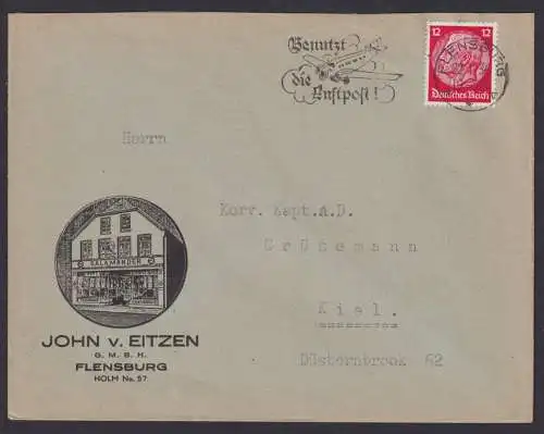 Flensburg Schleswig Holstein Deutsches Reich Briefe SST Benutzt die Luftpost