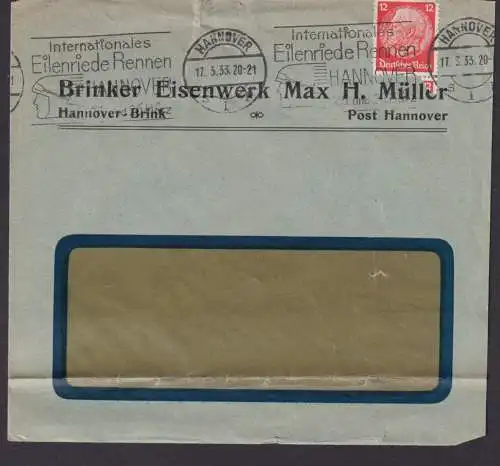 Hannover Niedersachsen Deutsches Reich Briefe SST Internationales Eilenriede