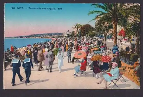 Ansichtskarte Nice Nizza Frankreich Promenade des Anglais Meer Künstlerkarte