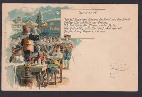 Ansichtskarte Künstlerkarte Sign. HW Prägekarte Gemütliche Runde ab Leipzig