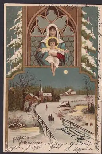 Ansichtskarte Künstlerkarte Winterlandschaft Weihnachtsgruß ab Leipzig