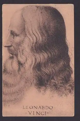 Ansichtskarte Portrail Leonardo da Vinci Künstlerkarte