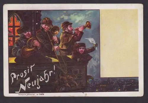 Ansichtskarte Posaunenchor Neujahrsgruß