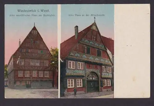 Ansichtskarte Wiedenbrück Westfalen Künstlerkarte Westfälisches Haus a.
