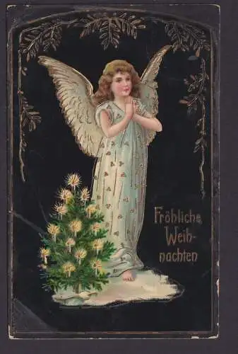 Ansichtskarte Künstlerkarte Weihnachtsgruß Engel Schmuckkarte Goldauflage ab