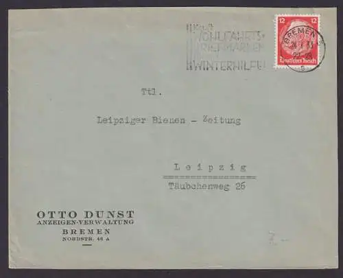 Bremen Deutsches Reich Briefe Postsache SST Kauft Wohlfahrtsbriefmarken für die