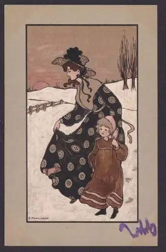 Ansichtskarte Künstlerkarte Sign. Ethel Parkinson n. Caen Frankreich 1906