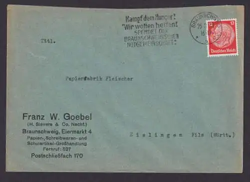 Braunschweig Niedersachsen Deutsches Reich Briefe SST Kampf dem Hunger Wir