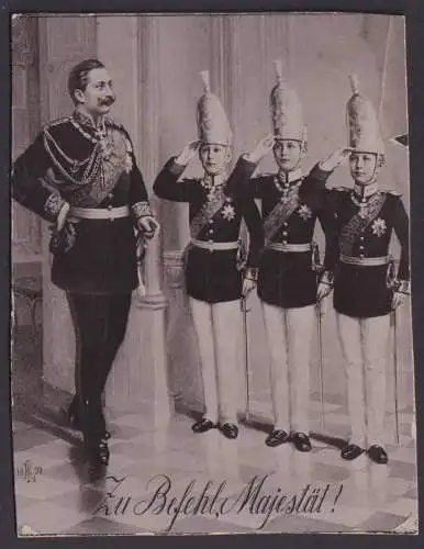 Fotoplatte Kronprinz Friedrich Wilhelm Kindersoldaten Zu Befehl Majestät