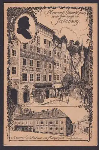 Ansichtskarte Salzburg Österreich Künstlerkarte Federzeichnung aus d Saidl Mappe