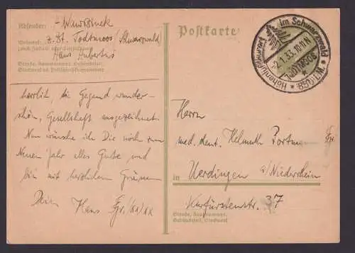 Todtmoos Baden Württemberg Deutsches Reich Karte Erholung SST Höhenluftkurort