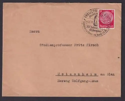 Zeche Bergbau Freiberg Sachsen Deutsches Reich Brief SST Stadtfest 1938 750