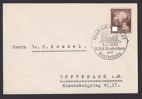 Markranstädt Sachsen Deutsches Reich Brief D.S.G Werbeschau und Ausstellung