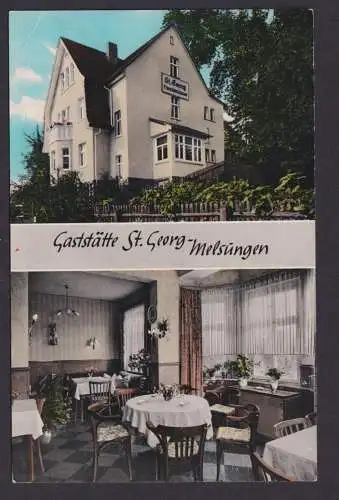 Ansichtskarte Melsungen Hessen Gastronomie Gaststätte St. Georg Innen Außen