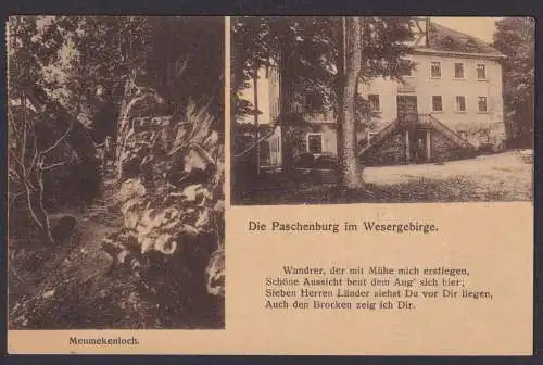 Ansichtskarte Deckbergen Rinteln Paschenburg Niedersachsen Meumekenloch