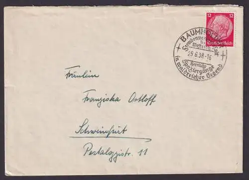 Baumholder Rheinland Pfalz Deutsches Reich Brief Erholung Urlaub SST