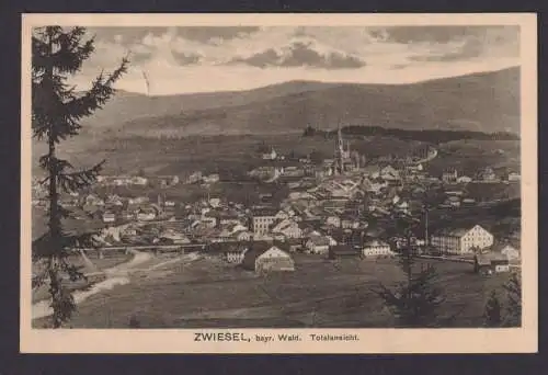 Ansichtskarte Zwiesel Bayern Bayerischer Wald Totalansicht n. Miesbach