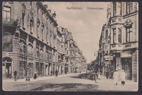 Ansichtskarte Saarbrücken Saarland Kaiserstrasse n. Laufersweiler Rheinland
