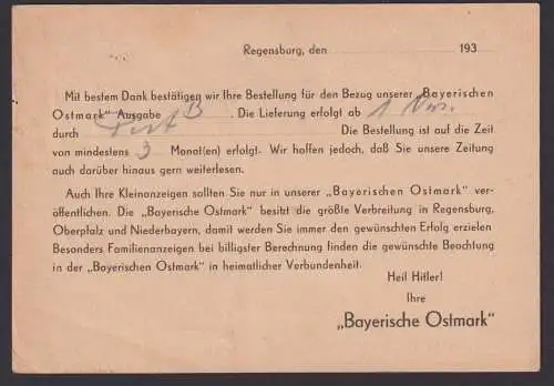 Regensburg Bayern Deutsches Reich Karte SST 5 Jahre Reichsluftschutzbund 5 Jahre