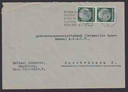 Magdeburg Sachsen Anhalt Deutsches Reich Drittes Reich Brief SST 16. Große