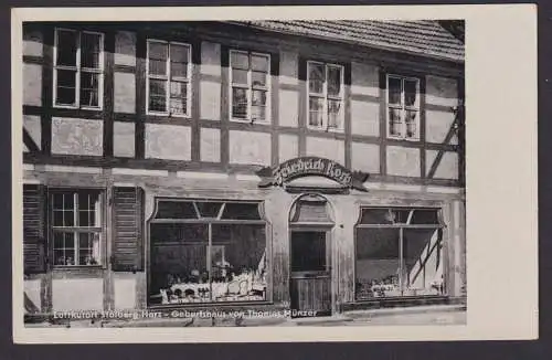 Ansichtskarte Stolberg Harz Sachsen Anhalz Thomas Münzer Geburtshaus Fachwerk