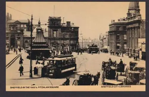 Ansichtskarte Sheffield Fitzalan Square Strassenbahn Pferdefuhrwerk