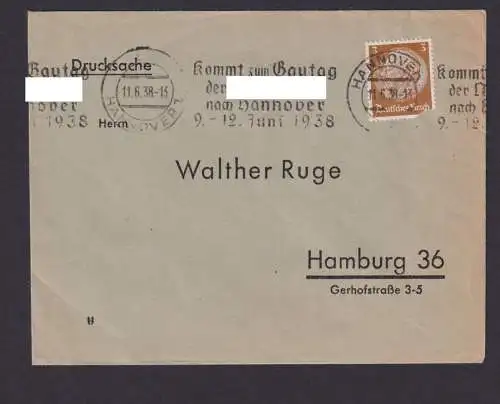 Hannover Niedersachsen Deutsches Reich Brief Propaganda SST Kommt zum Gautag