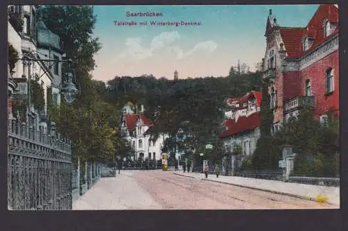 Ansichtskarte Saarbrücken Saarland Talstrasse Winterberg Denkmal Feldpost n.