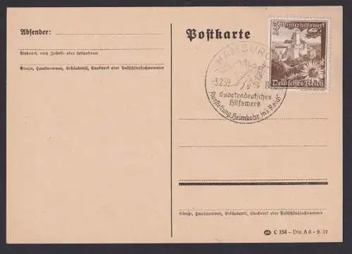 Hamburg Deutsches Reich Drittes Reich Karte SST Sudetendeutsches Hilfswerk