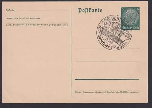 Bernburg Saale Sachsen Anhalt Deutsches Reich Karte Ganzsache SST 1138 bis 1938
