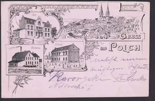Ansichtskarte Polch Rheinland Pfalz Molkerei Schule Bürgermeister Amt Ort