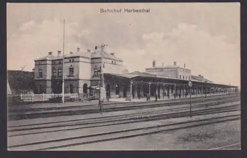Ansichtskarte Herbesthal Belgien Bahnhof n. Blankenberghe Belgien