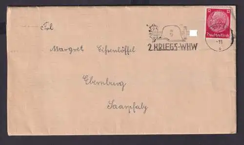 Wiesbaden Hessen Deutsches Reich Drittes Reich Brief SST 2. Kriegs WHW n.