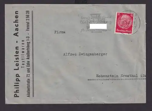 Aachen NRW Deutsches Reich Drittes Reich Brief Spende auch Du für