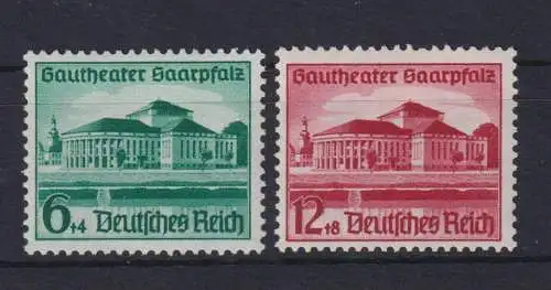 Deutsches Reich Saarplatz Gautheater 673-674 Luxus postfrisch MNH Kat.Wert 26,00